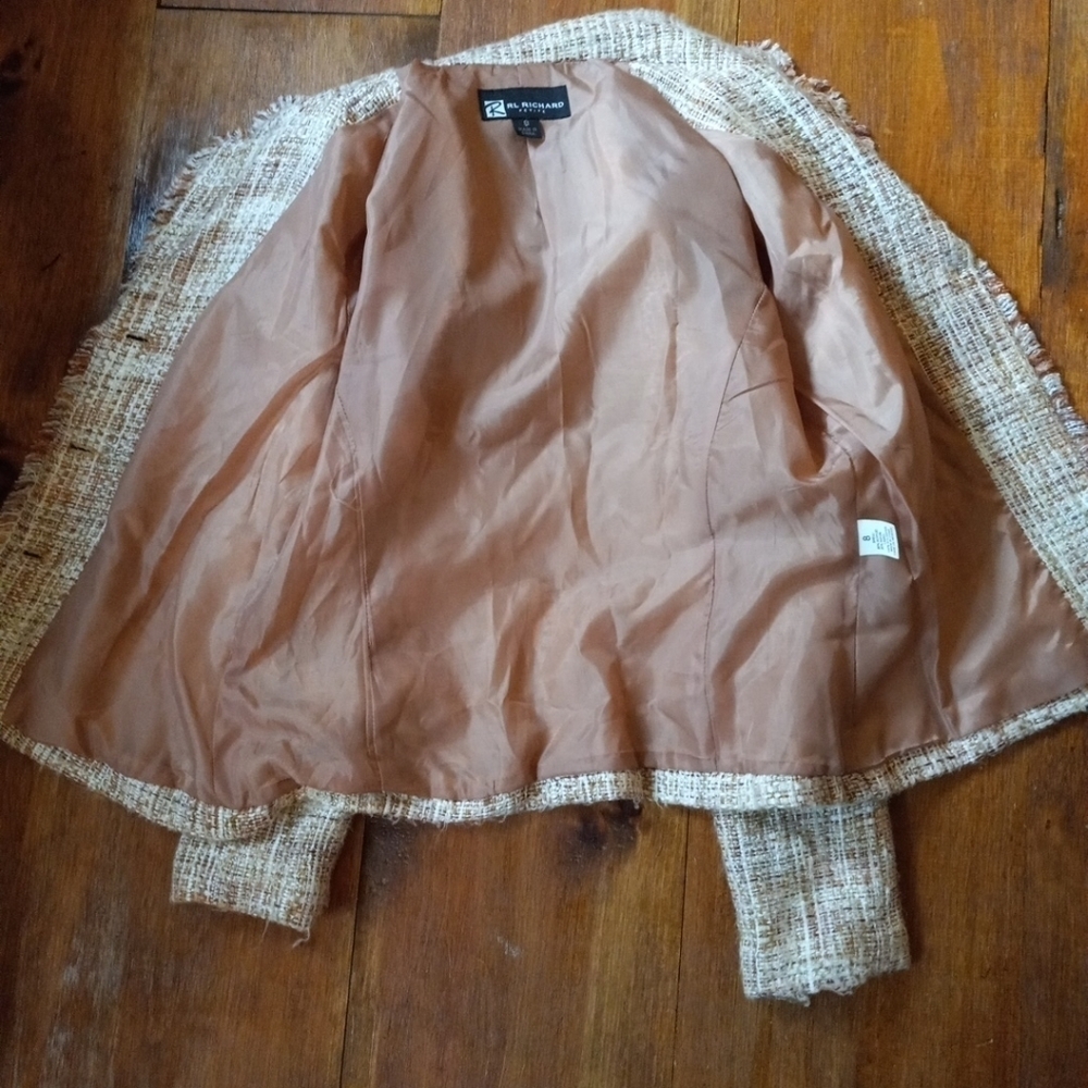RL Richard Blazer Womens  Sz 8P Fringe Tweed  Blazer - Picture 6 of 8